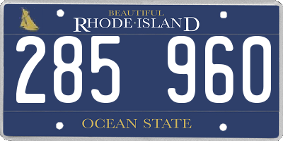 RI license plate 285960