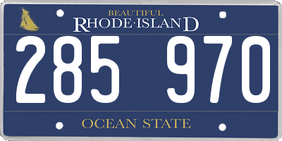 RI license plate 285970
