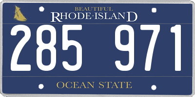 RI license plate 285971