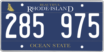 RI license plate 285975