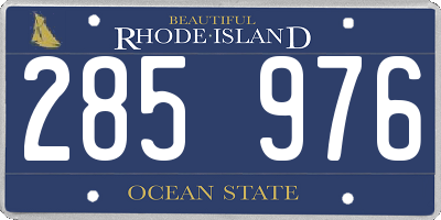 RI license plate 285976