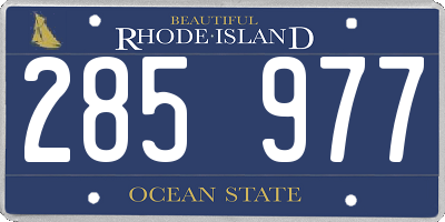 RI license plate 285977