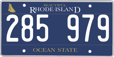 RI license plate 285979