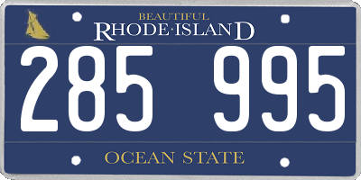 RI license plate 285995
