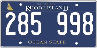 RI license plate 285998