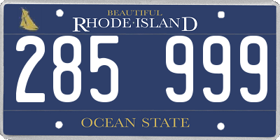 RI license plate 285999