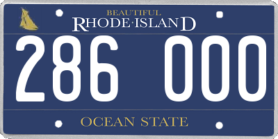 RI license plate 286000