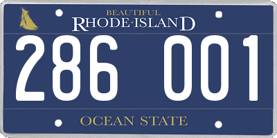 RI license plate 286001