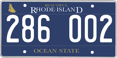 RI license plate 286002