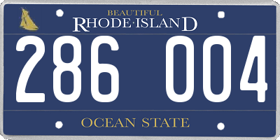 RI license plate 286004