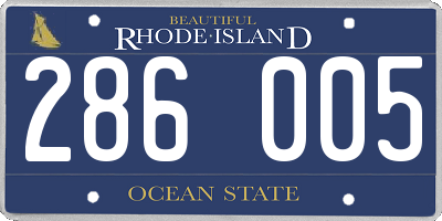 RI license plate 286005