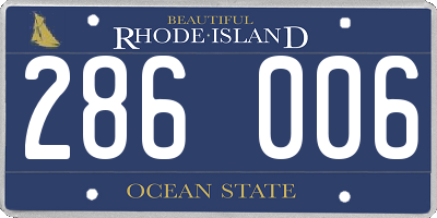RI license plate 286006