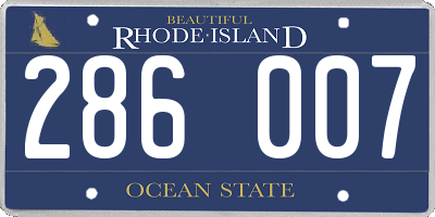 RI license plate 286007