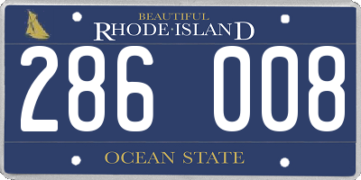 RI license plate 286008