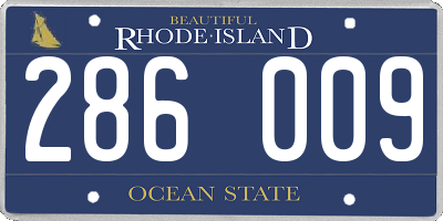 RI license plate 286009