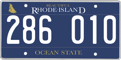 RI license plate 286010