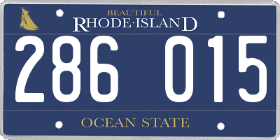 RI license plate 286015