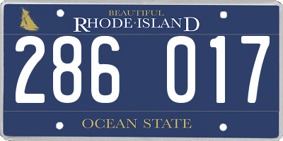RI license plate 286017