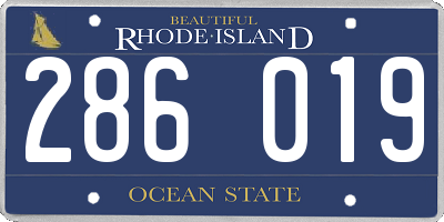 RI license plate 286019