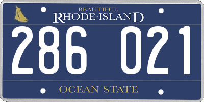 RI license plate 286021