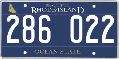 RI license plate 286022