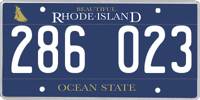 RI license plate 286023