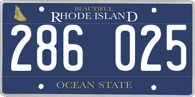 RI license plate 286025