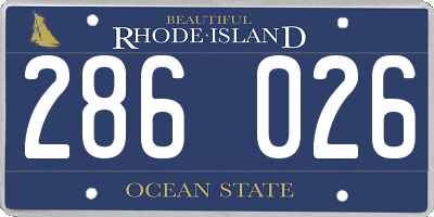 RI license plate 286026