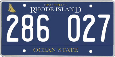 RI license plate 286027
