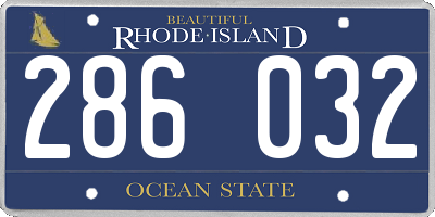 RI license plate 286032