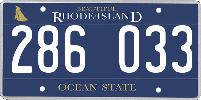 RI license plate 286033