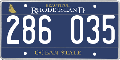 RI license plate 286035