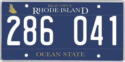 RI license plate 286041