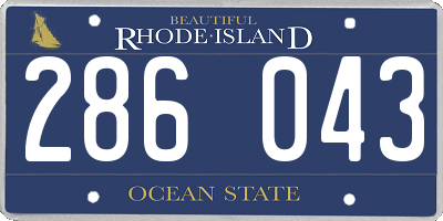 RI license plate 286043