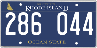 RI license plate 286044