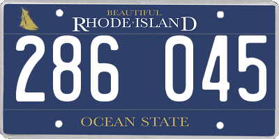RI license plate 286045