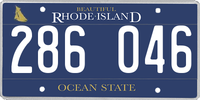 RI license plate 286046