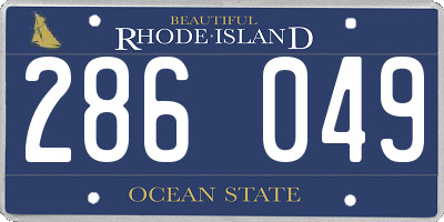 RI license plate 286049