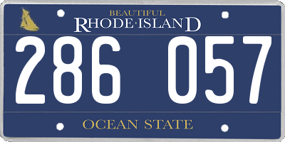 RI license plate 286057