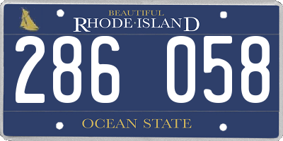 RI license plate 286058