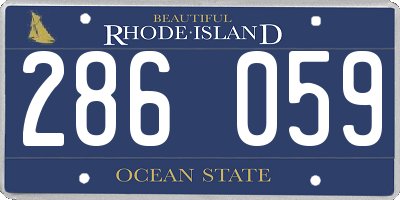 RI license plate 286059