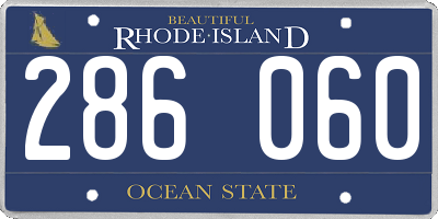 RI license plate 286060