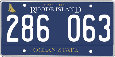 RI license plate 286063