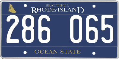 RI license plate 286065
