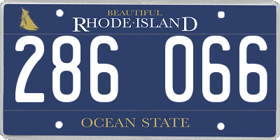 RI license plate 286066