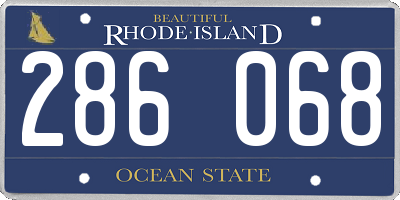 RI license plate 286068