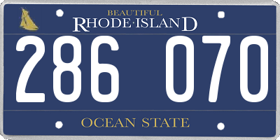RI license plate 286070