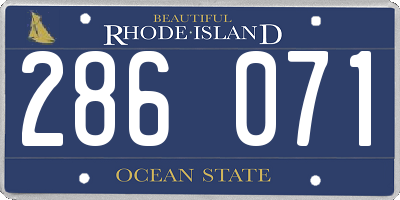 RI license plate 286071