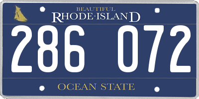 RI license plate 286072