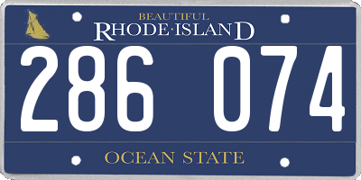 RI license plate 286074